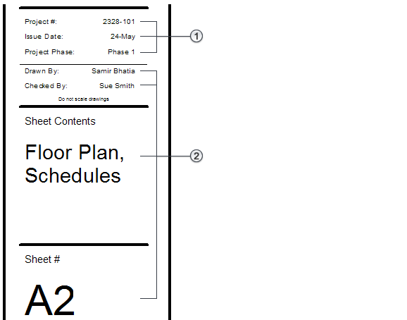 Acerca de la información de cuadros de rotulación para planos Revit