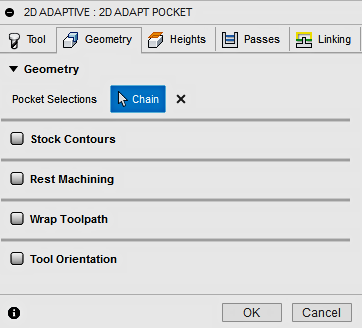 2d adaptive clearing dialog geometry tab 1
