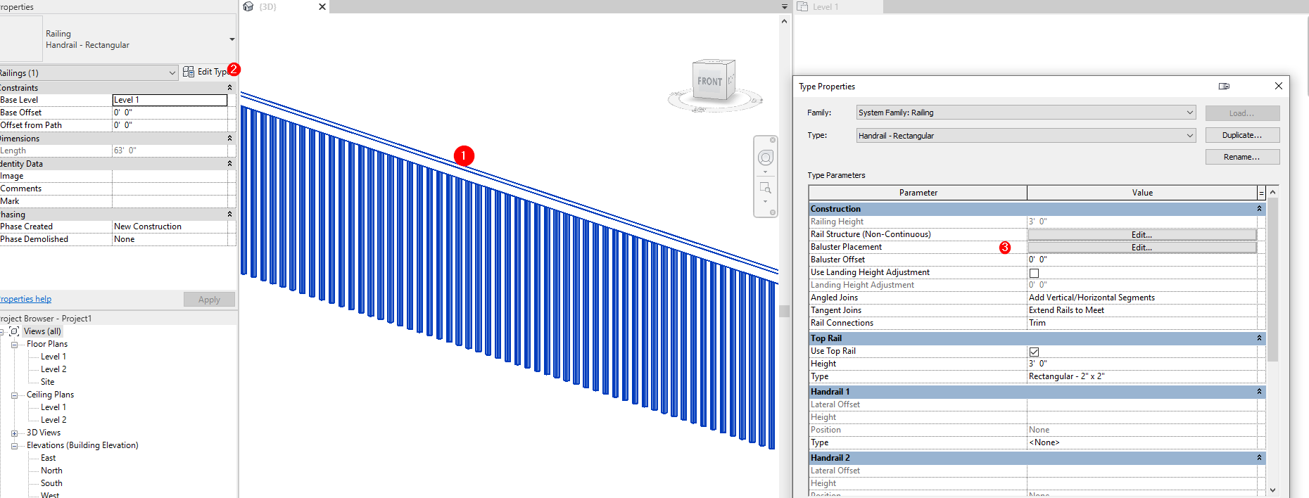 C Mo Ver Balaustres De Barandillas En Vistas D En Revit