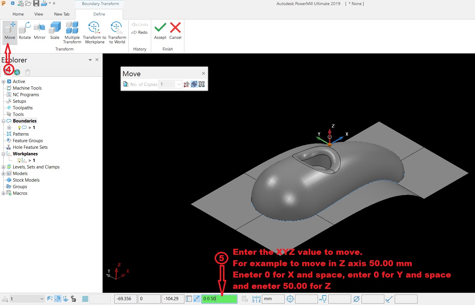 How To Move The Boundary In Powermill