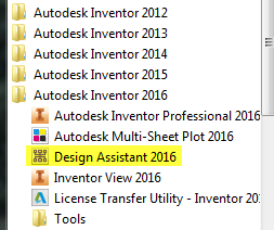 Inventor Help Where Is The Design Assistant Tool Located For The