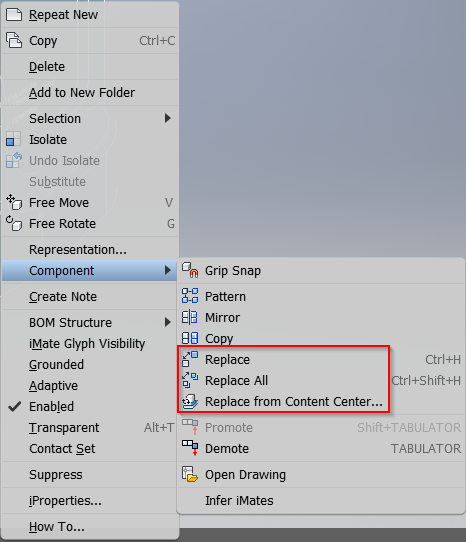 Constraints Are Not Retained When Replacing A Component In An Inventor