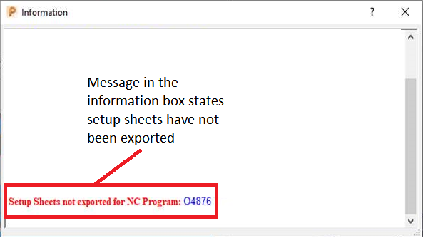 Setup Sheets Not Exported For NC Program In PowerMill