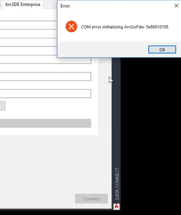 Fehler Beim Initialisieren Von Arcgis Fdo Beim Versuch Den Arcgis Provider In Autocad Map