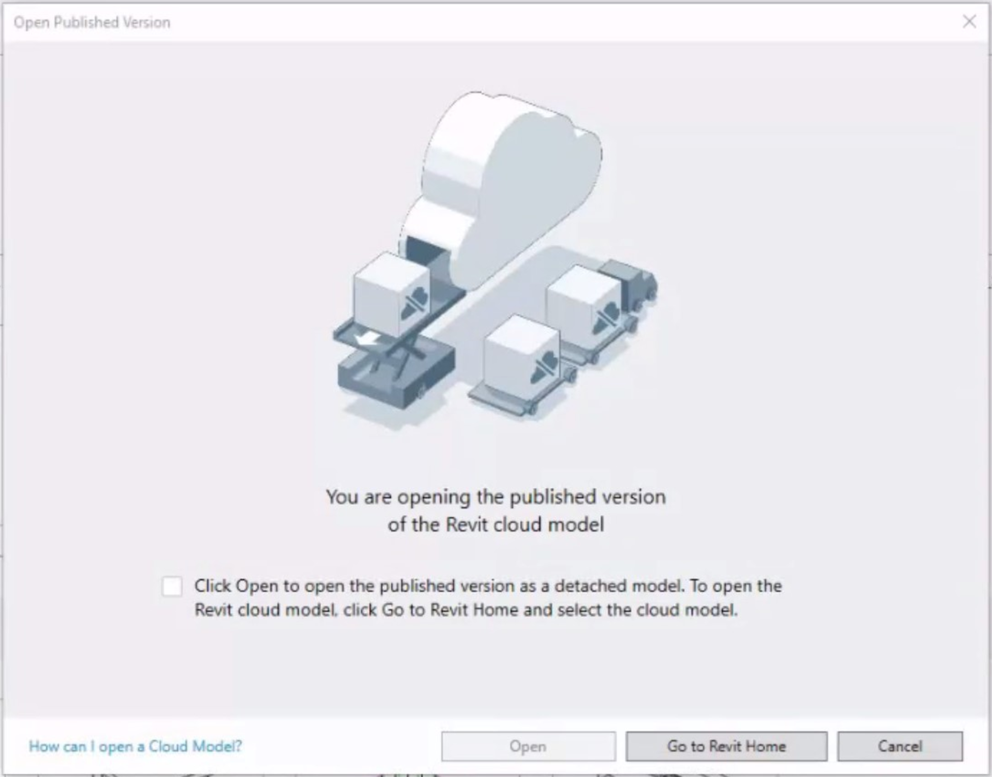 Quando Si Apre Un Modello Cloud Di Revit Viene Visualizzato Il