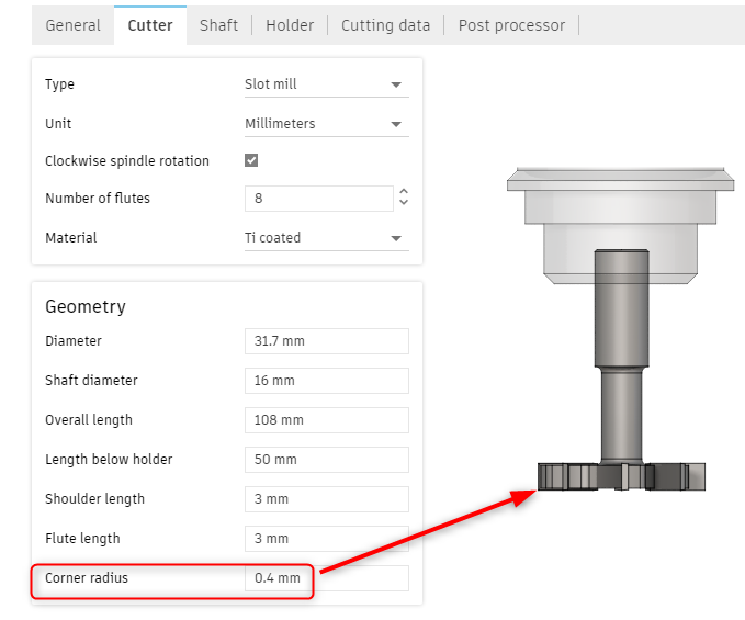 How To 3 Axis Machine An Undercut Radius Using A Disk Cutter In Fusion 360