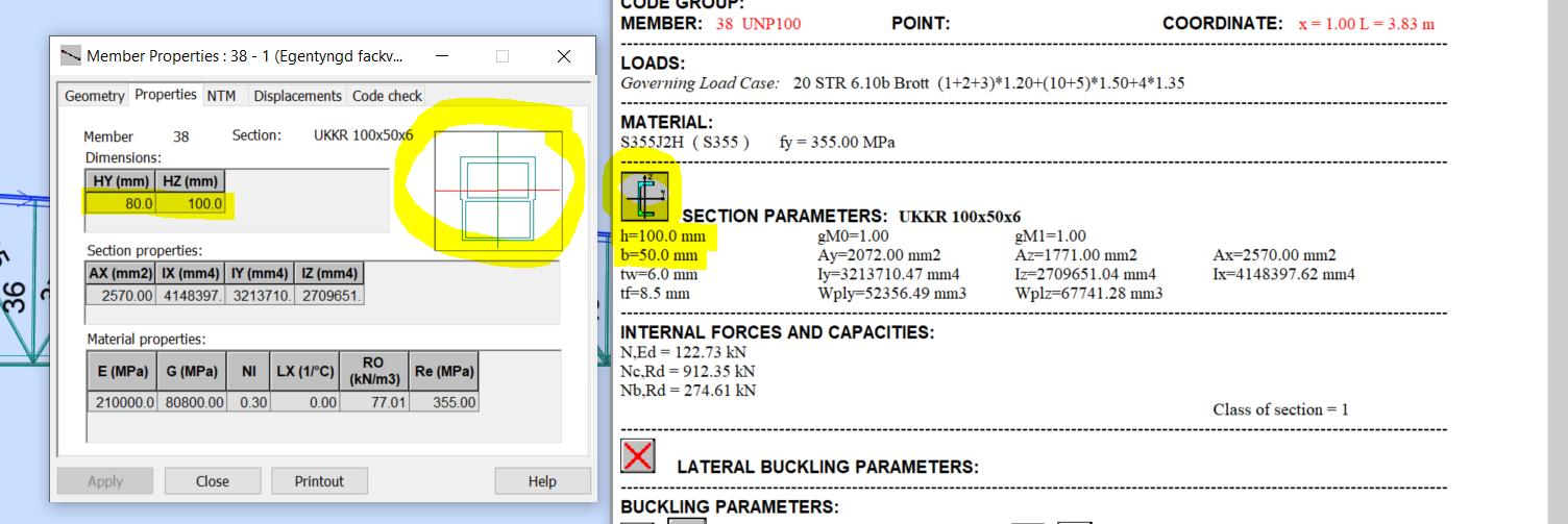 Les Param Tres De La Section Pr Sent S Dans La Note De Calcul De