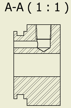 剖面线图案上的间距对于此零件横截面而言太小.