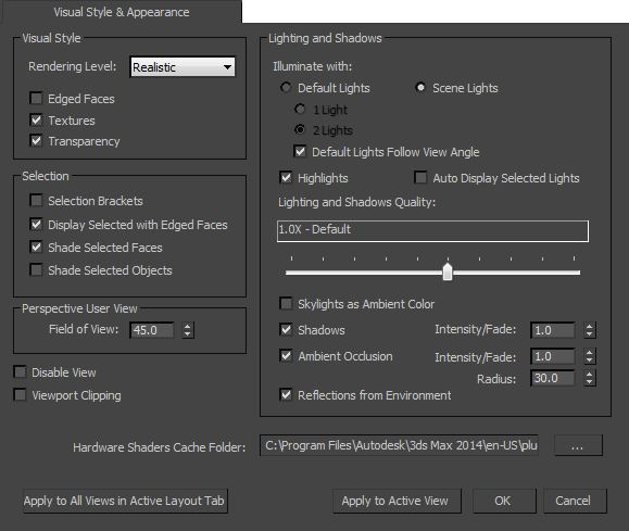 Visual Style & Appearance Panel (Nitrous Driver) | 3ds | Autodesk Knowledge Network