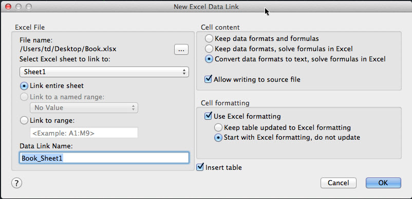 excel mac formula for sensitivity table