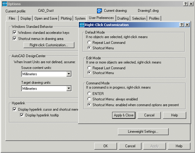 how to customize mouse buttons in autocad 201