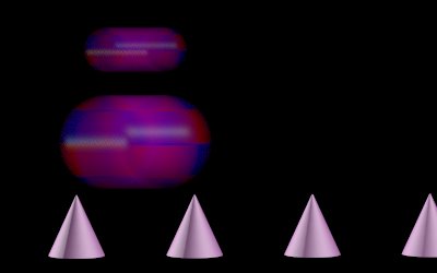 3D 模糊，快门在 t=0.25 时打开，t=0.75 时关闭