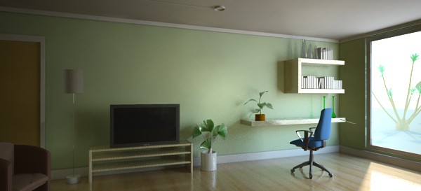 Using portal lights and 3 diffuse bounces