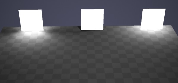 Emitting FG, Not emitting FG, And using a point light