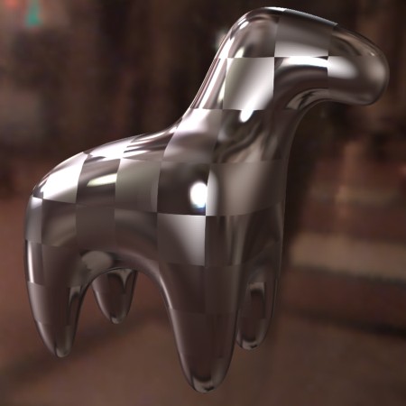 <i>mia_material_blur</i> を介してマッピングされた光沢