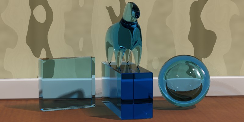 媒質内でのガラスの色の変化