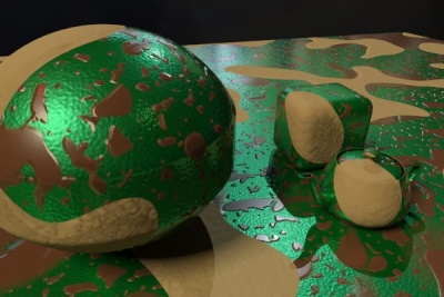 これはまったく同じシーンですが、レイヤー化シェーダを使用したものです。レンダリングが 58 秒で完了しました。