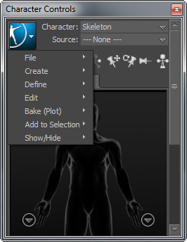 Character Controls Menu Button | MotionBuilder | Autodesk Knowledge Network