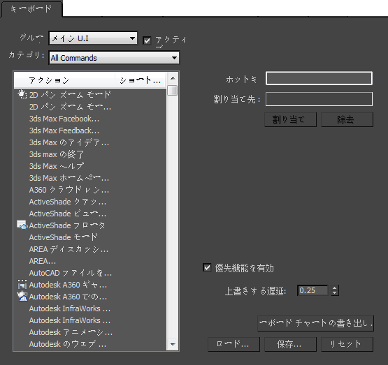 キーボード Keyboard パネル 3ds Max 17 Autodesk Knowledge Network