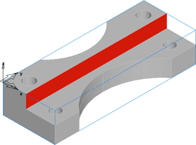 在图形窗口中,选择要在其上创建平坦面侧边特征的曲面.