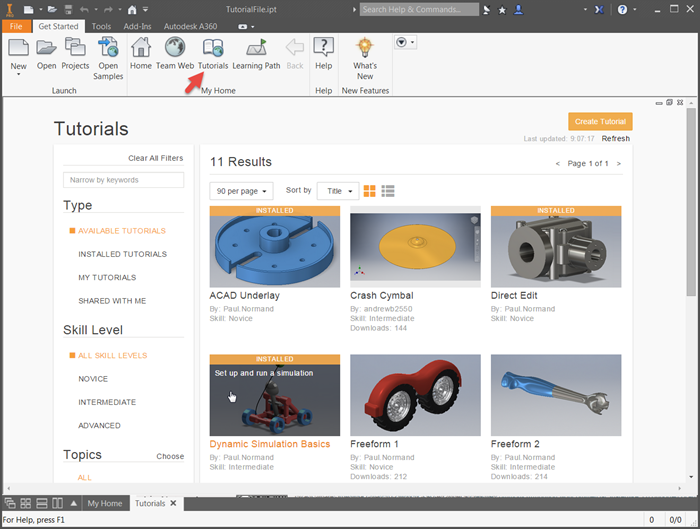 autodesk inventor 2015 tutorials