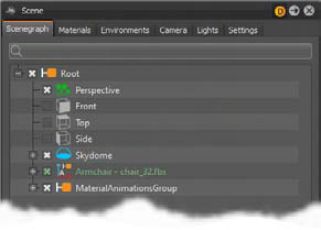 Scene Module Scenegraph tab – Simple UI