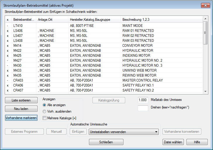 Umriss Einfugen Stromlaufplanliste Autocad Electrical 2019 Autodesk Knowledge Network