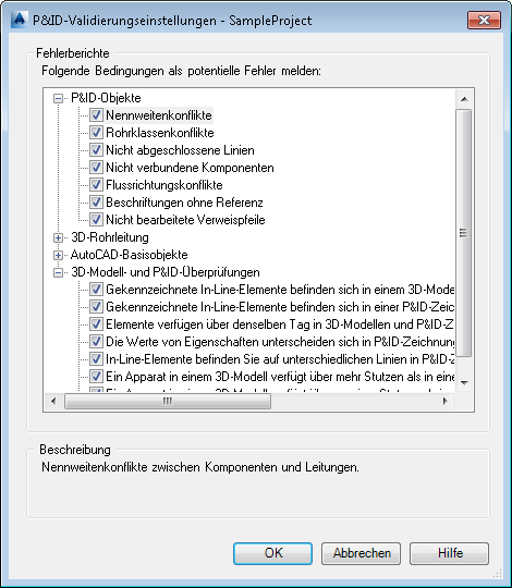 P Id Validierungseinstellungen Dialogfeld Autocad Plant 3d 2019 Autodesk Knowledge Network