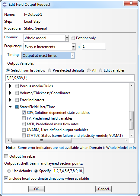 Define Field Output Requests with Abaqus/CAE