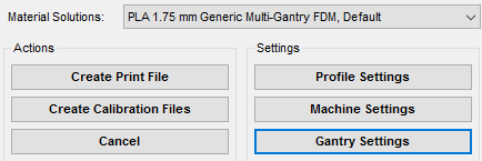 Gantry Settings Reference