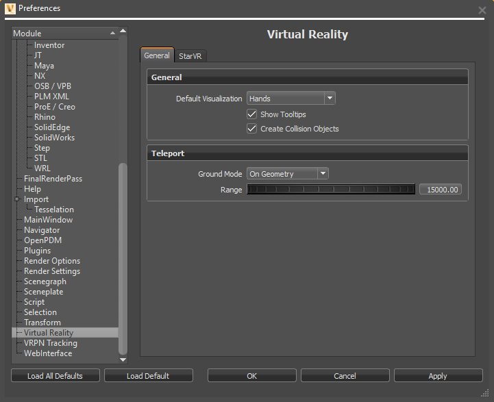 Virtual reality preferences update
