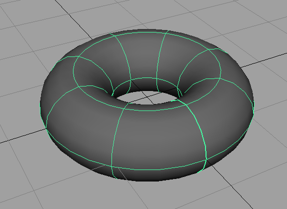圆环(torus)  圆环是 3d 环.其选项类似于其他 nurbs 基本体选项.
