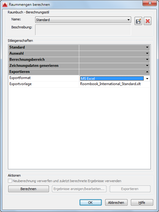 So Exportieren Sie Raummengenberechnungen Nach Microsoft Excel Autocad Architecture 2020 Autodesk Knowledge Network