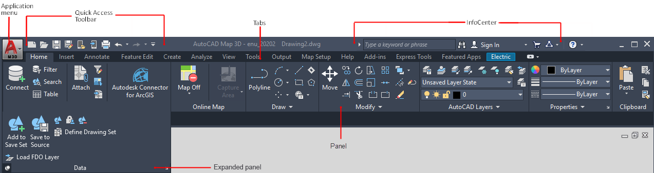 Autodesk Map 3d 2020 The Ribbon | Autocad Map 3D 2020 | Autodesk Knowledge Network