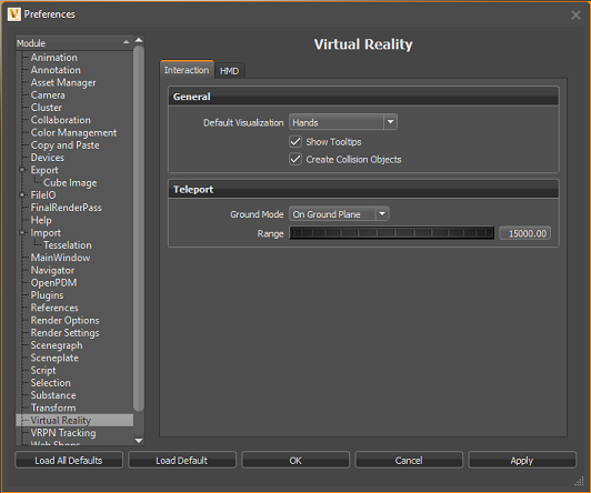 Virtual reality preferences update