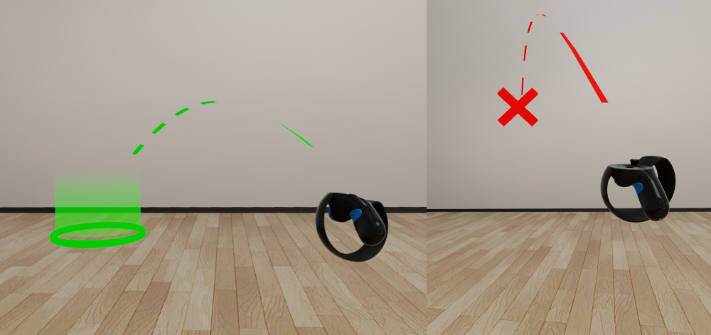 Valid and invalid teleport locations
