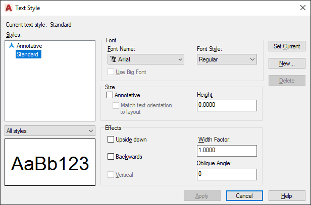 autocad text styles examples