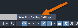 why does the box not open for slection cycling autocad mac