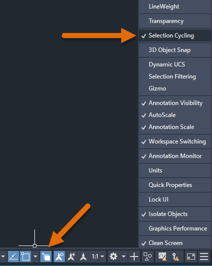 gstarcad cycling through overlapping objects