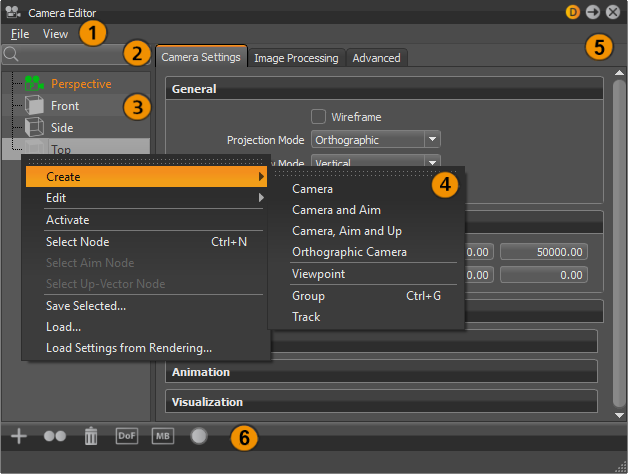 Camera Editor labeled