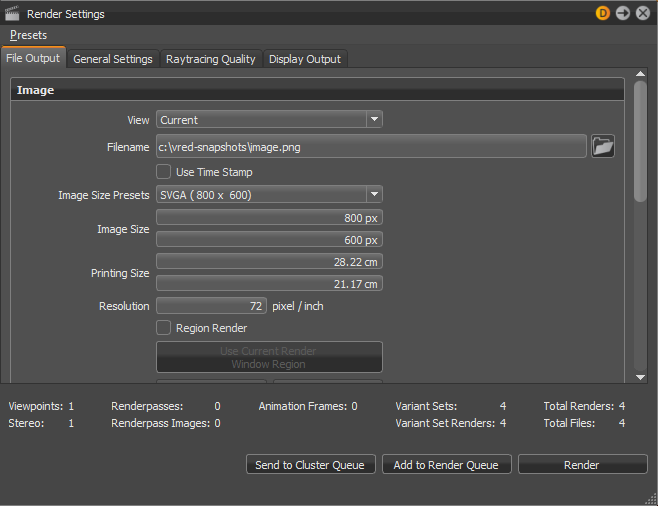 The Render Settings Module Vred Products 2021 Autodesk Knowledge Network