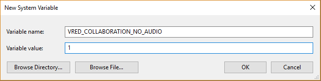 New System Variable dialog