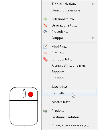 Cancella nella mesh