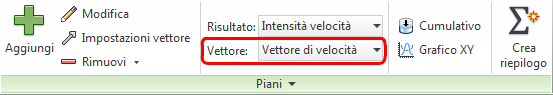 selezionare Vettore di velocità
