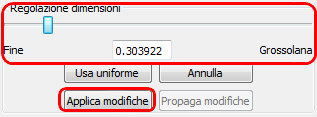 regolare la dimensione