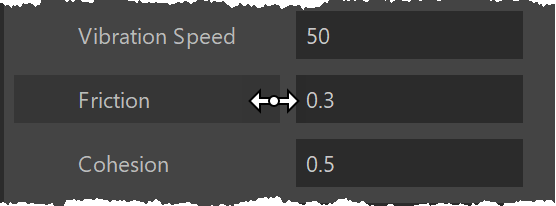 参数编辑器中的滑块