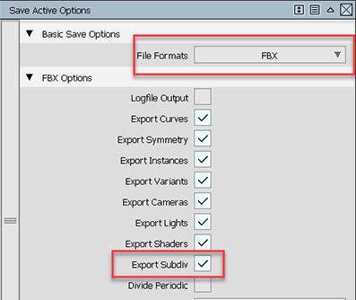 maya fbx export options for unity