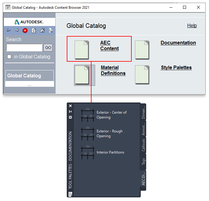 AutoCAD Architecture 2022 Help, About Working With Tool Palettes From a  Central Location