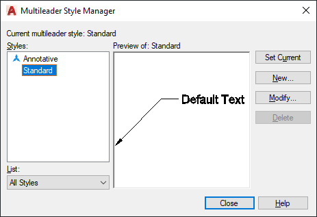 AutoCAD 2022 Help, Multileader Style Manager
