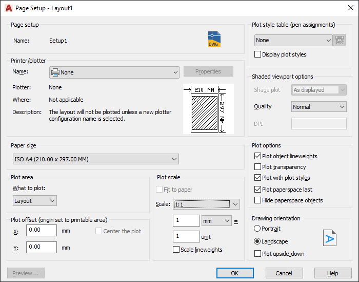 How To Set Default Page Setup In Autocad